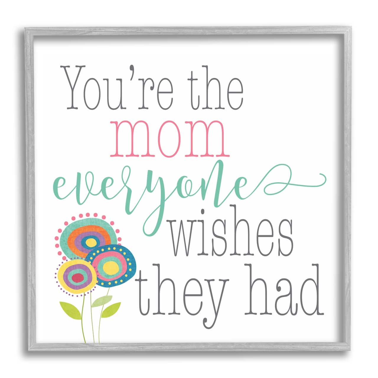 Stupell Industries Mom Everyone Wishes For Floral Framed Giclee Art